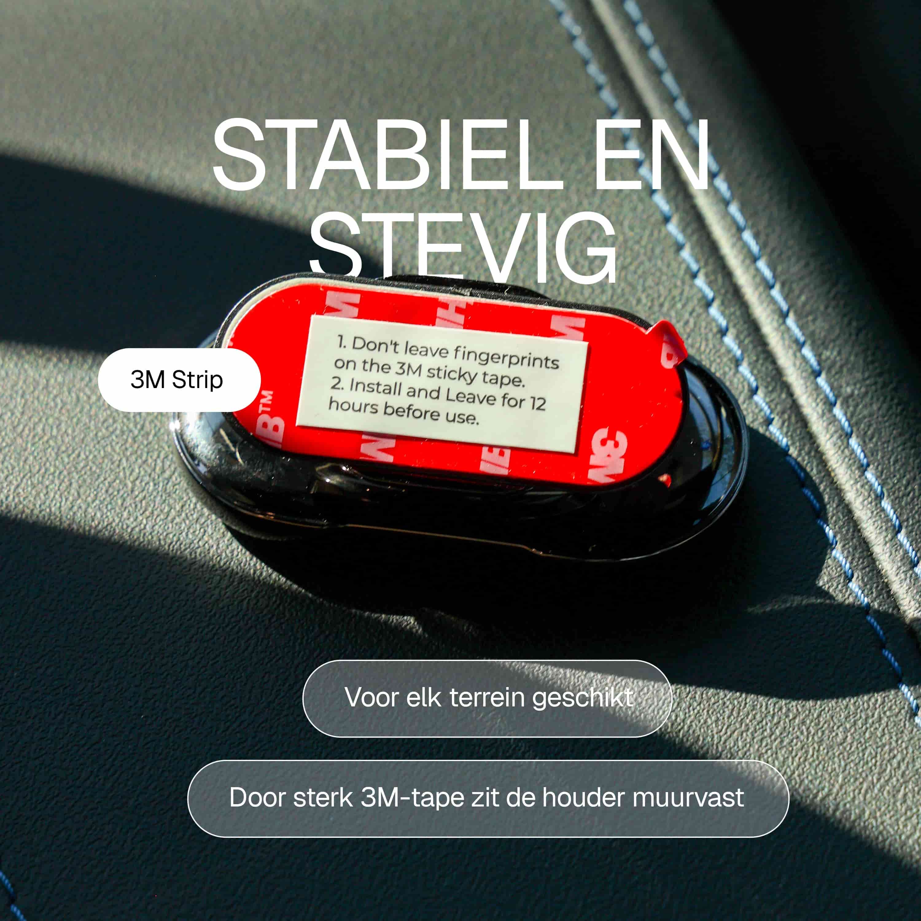 Eenvoudige bevestiging van Wegman magnetische houder met zelfklevende strip