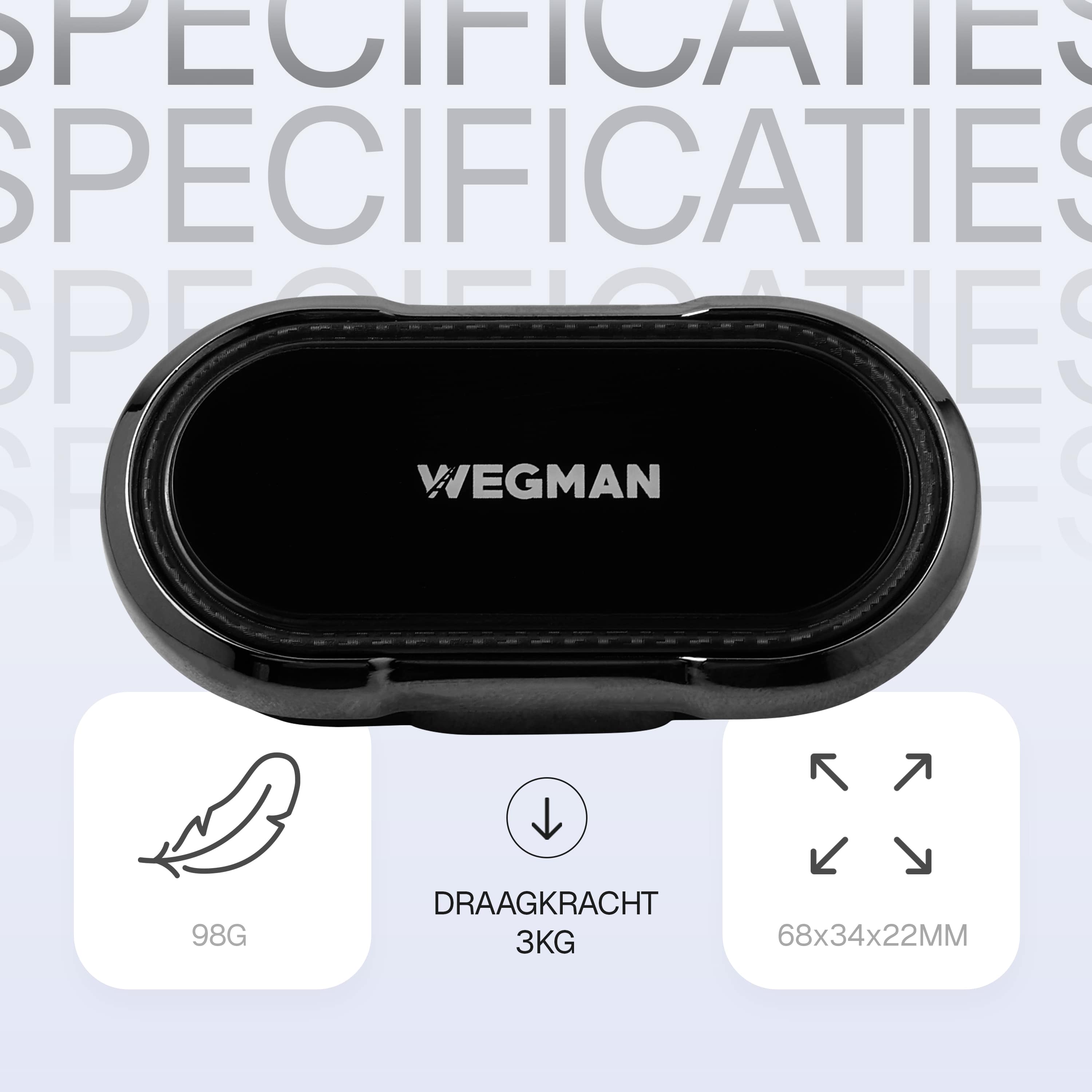 Close-up van Wegman magnetische houder met 900 gram draagkracht