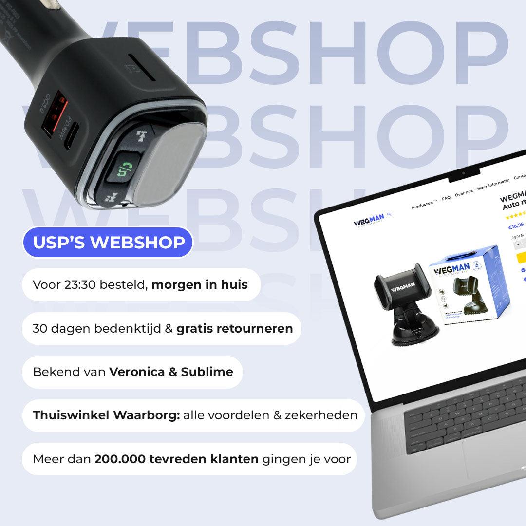 Wegman telefoonhouder bevestigd op voorruit – ideaal voor handsfree navigatie en bellen in de auto