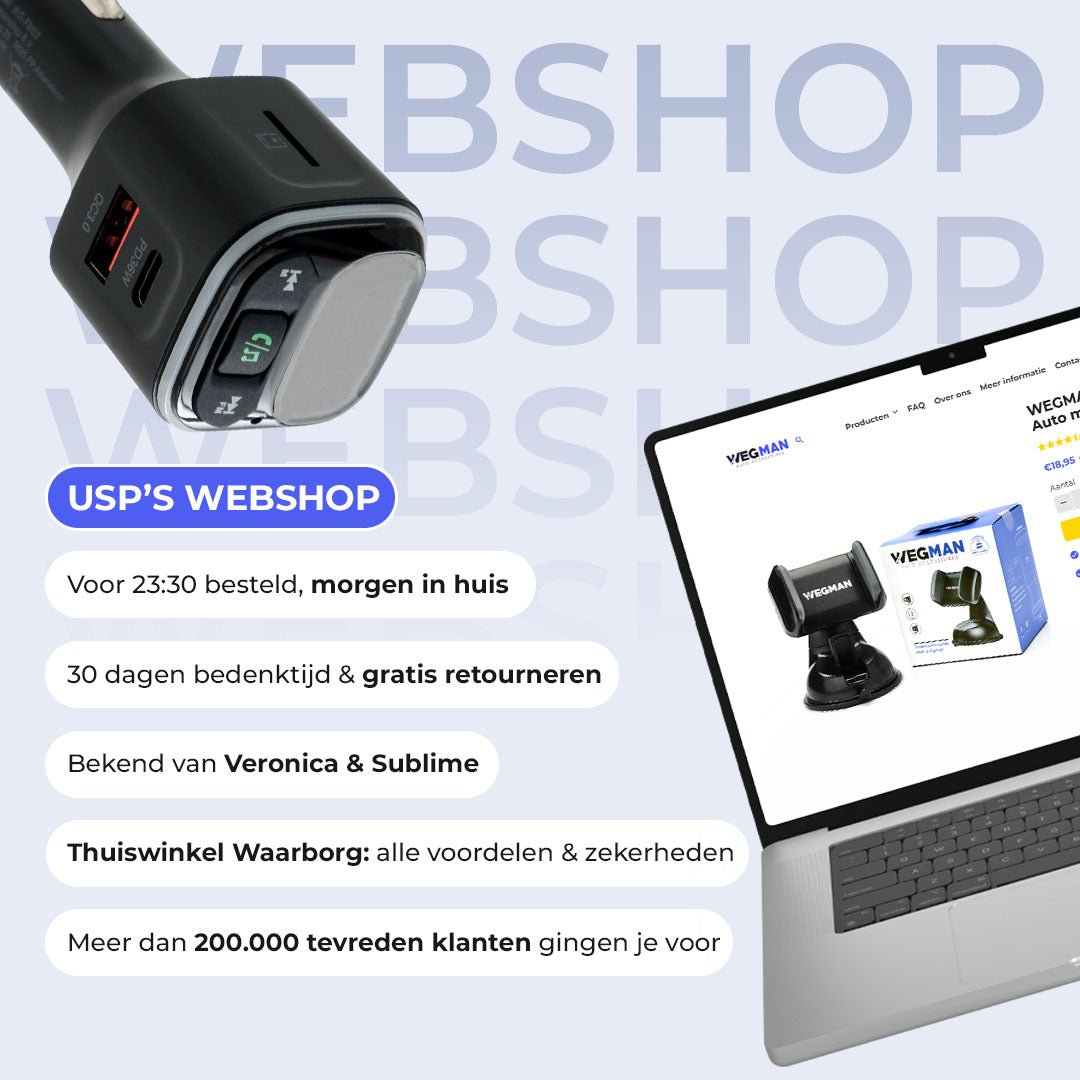 Wegman telefoonhouder bevestigd op voorruit – ideaal voor handsfree navigatie en bellen in de auto