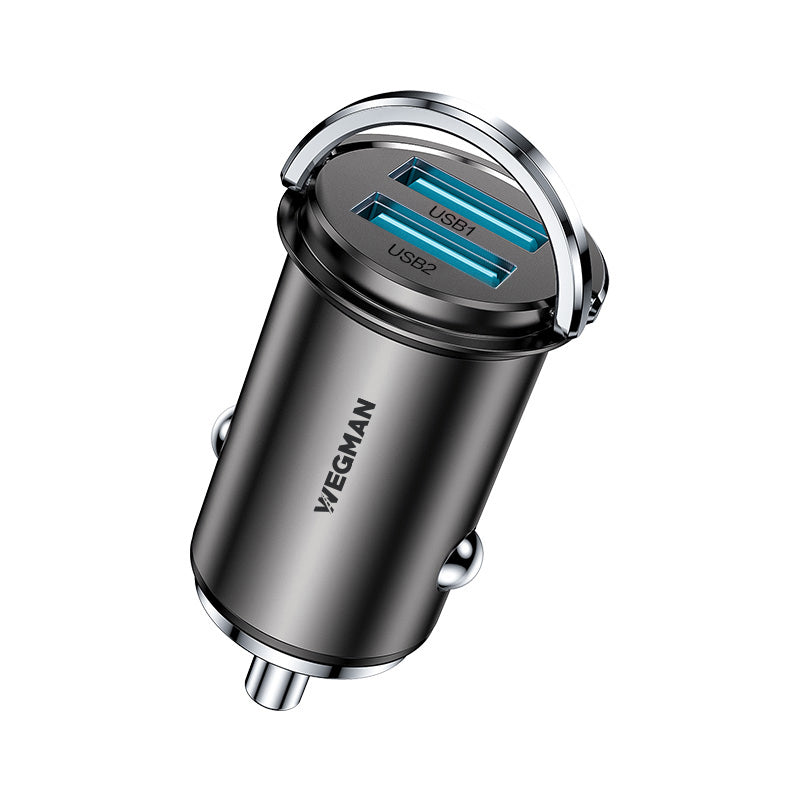Wegman 45W USB-A autolader voor snel opladen van smartphones in de auto