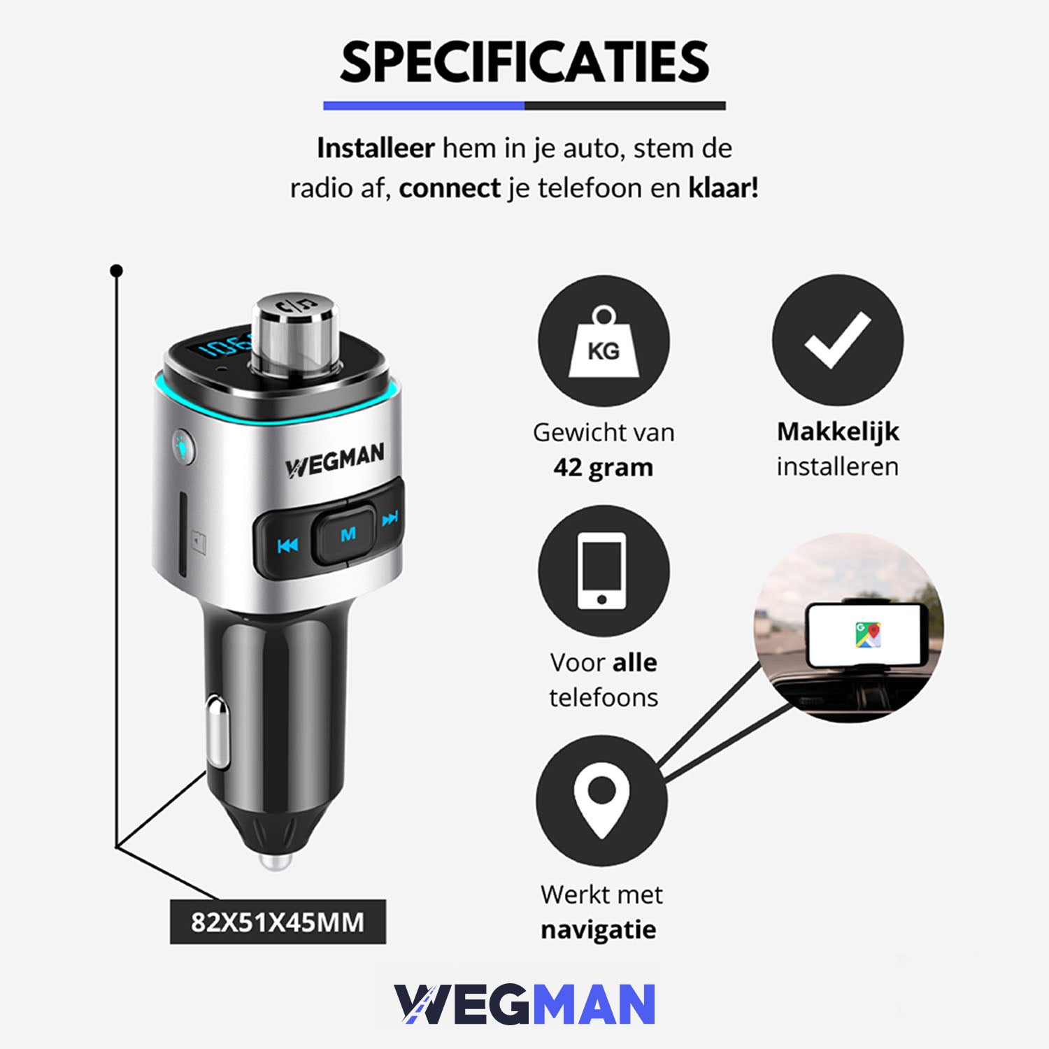 Wegman fm transmitter specificaties