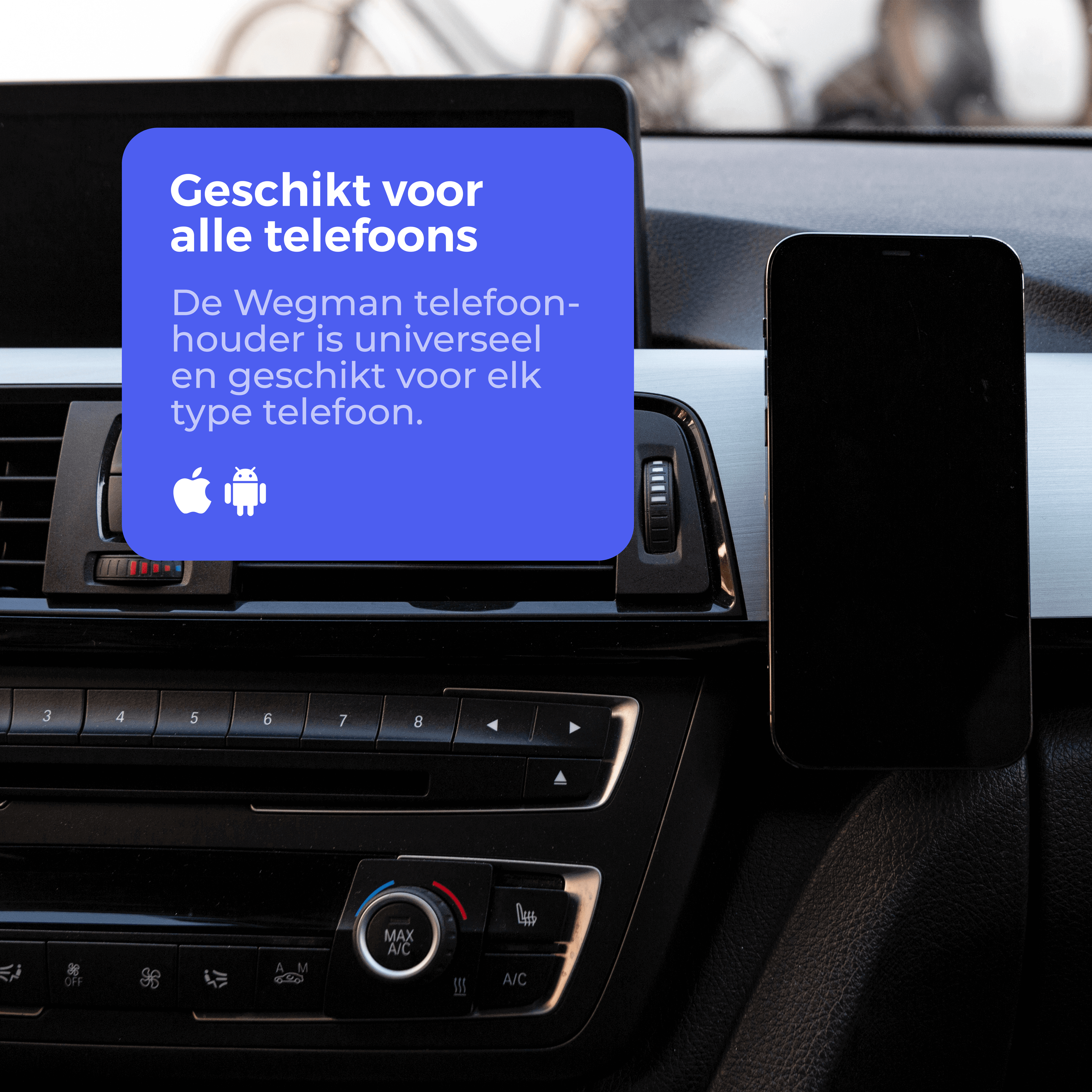 Magnetische telefoonhouder van wegman geschikt voor alle telefoons
